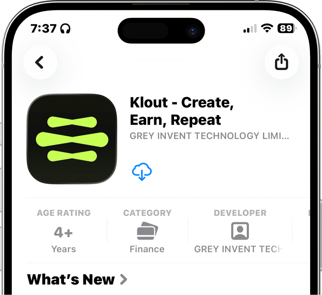 Klout app on iPhone