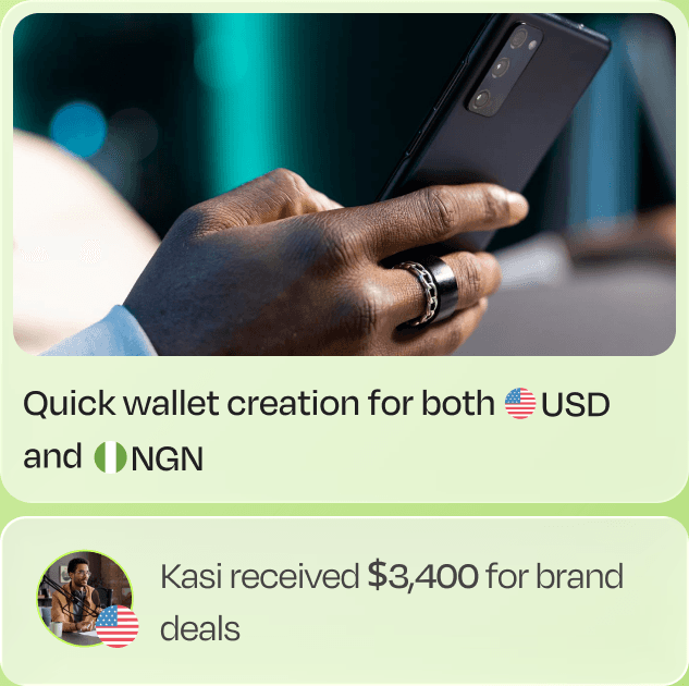 Quick wallet creation for USD and NGN