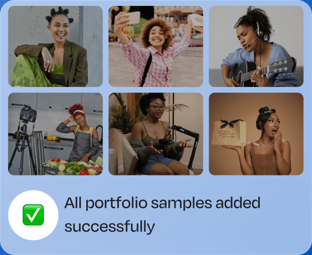 All portfolio samples added successfully